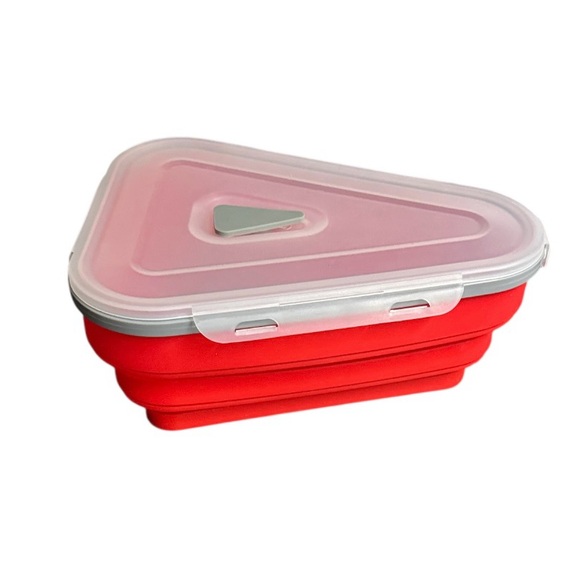 Collapsible Red Food Pizza Storage Container - Picture 1 of 7